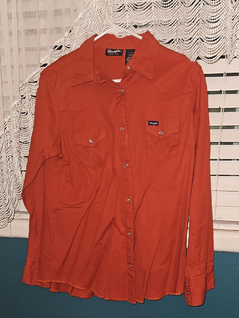 Wrangler Rust Orange Western Button-Down Shirt